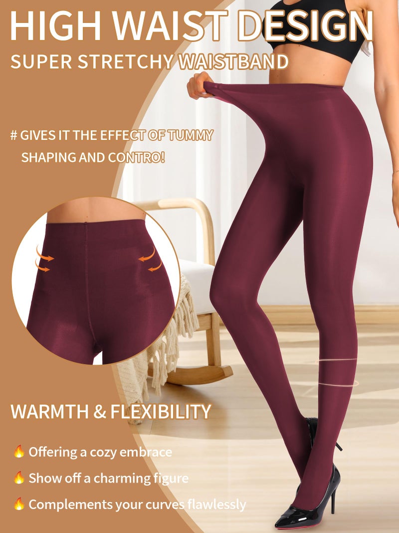 HONENNA Women's Control Top High Elastic Soft Opaque Pantyhose Tights - Image 4